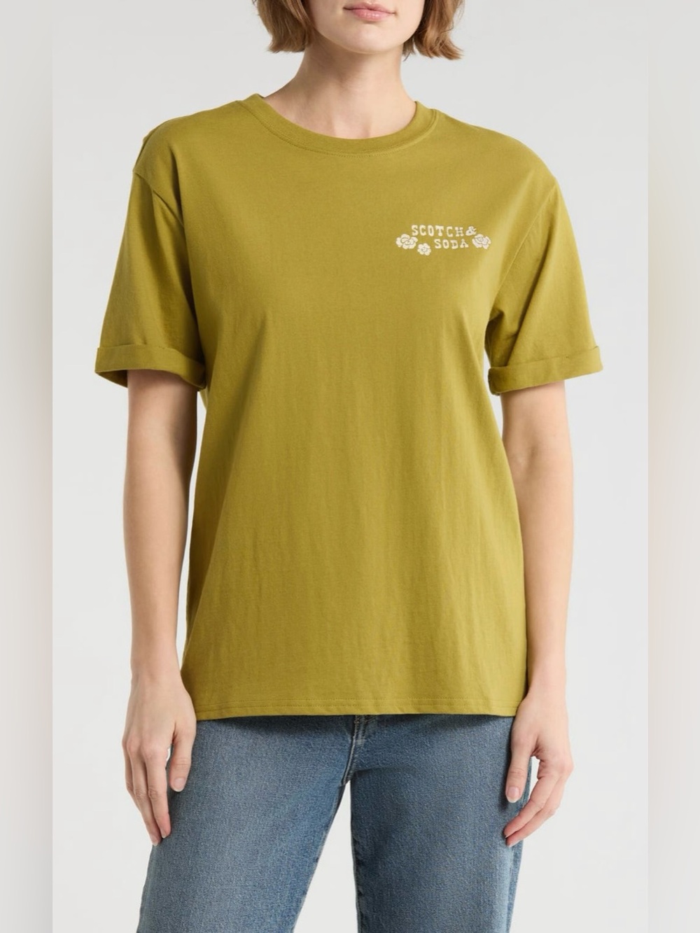 Scotch & Soda Relaxed Fit Roll Cuff Graphic T-Shirt